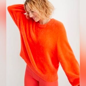 Aerie Fuzzy Orange Sweater, Size XL